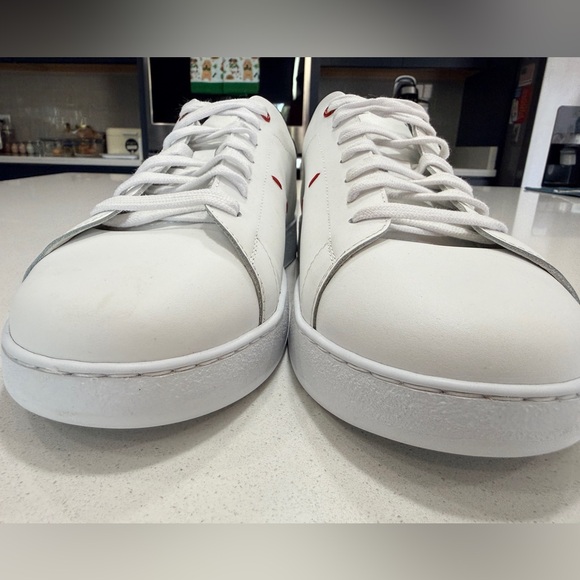Kiton Men’s Suede-Trim Leather Logo Sneakers White Size 12 MSRP $1,000 (w/ COA) - Picture 5 of 14